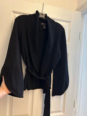 INC  International Concepts Black Wrap Cardigan